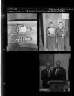 T.B. Seals with Taylor Twins; Ayden Chamber of Commerce Speaker and out-going president (3 Negatives) (February 2, 1961) [Sleeve 6, Folder b, Box 26]
